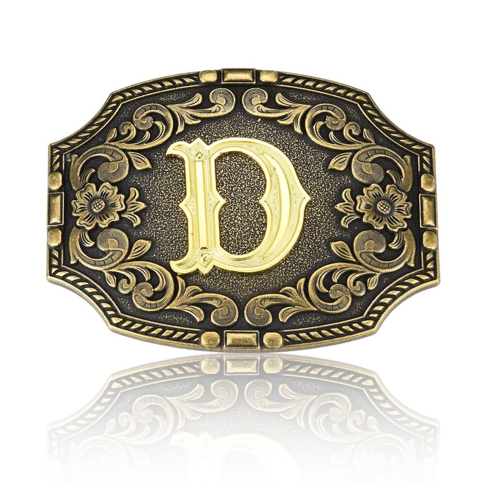 3765 Western Belt Buckle Initial Letters D Cowboy Rodeo Belt Buckles Cowboy